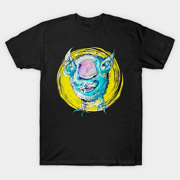 one eye blue monster T-Shirt by Flox